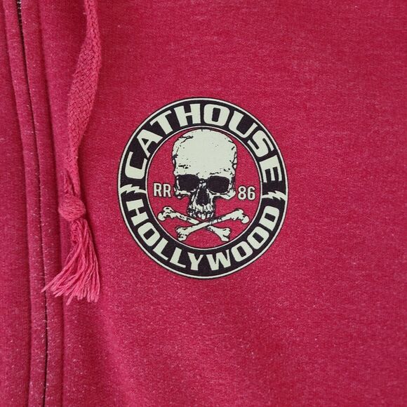 CATHOUSE Hollywood Hoodie Adult L Red Zip Up Riki Rachtman Private Reserve - Picture 6 of 7